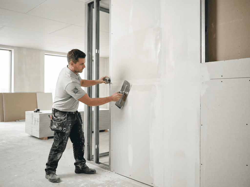 Instalação de parede em drywall